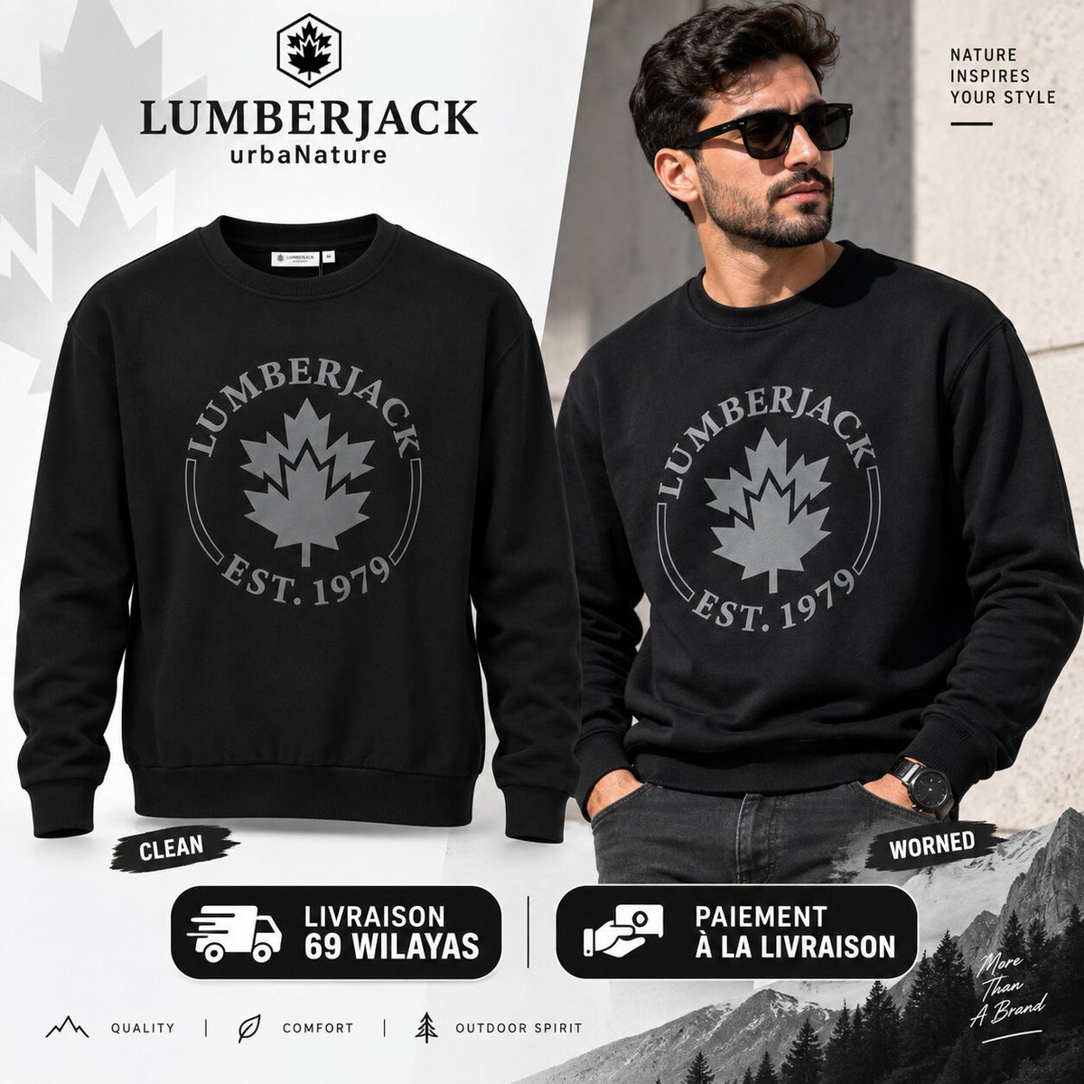 LUMBERJACK Sweat Shirt — Noir