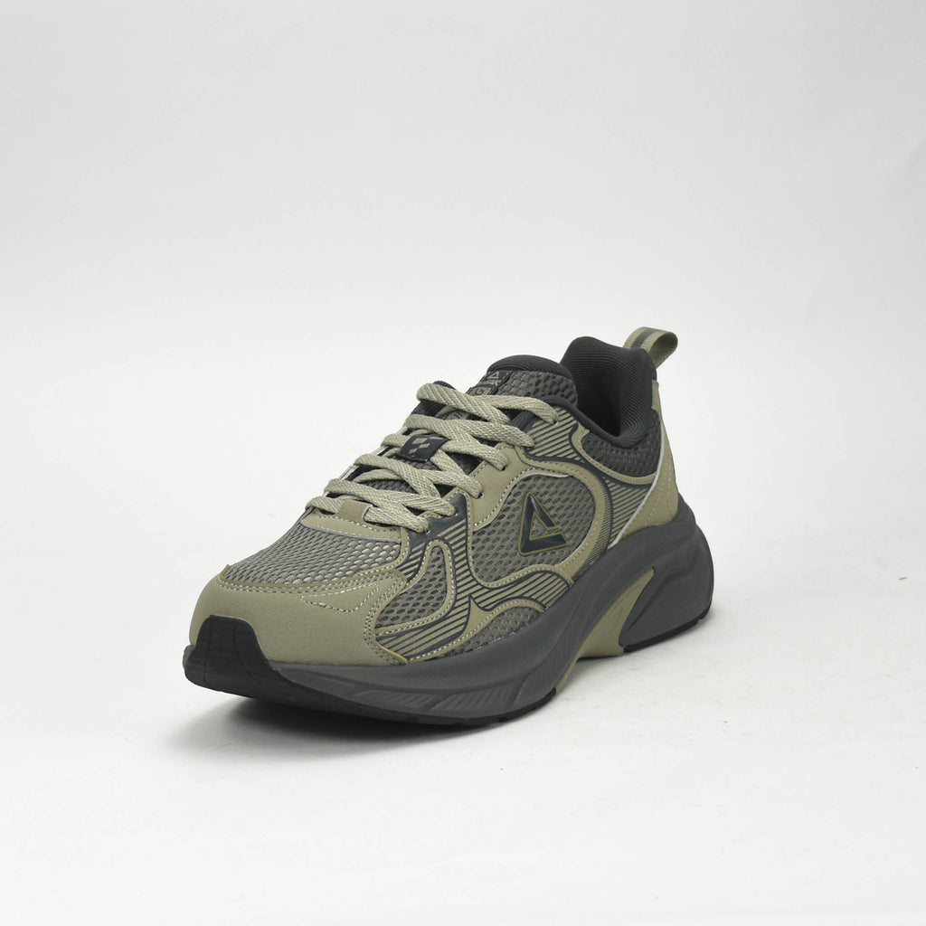 PEAK TRAINING RUNNING SHOES-ASPHALT GREEN/MAGNETIC GREY