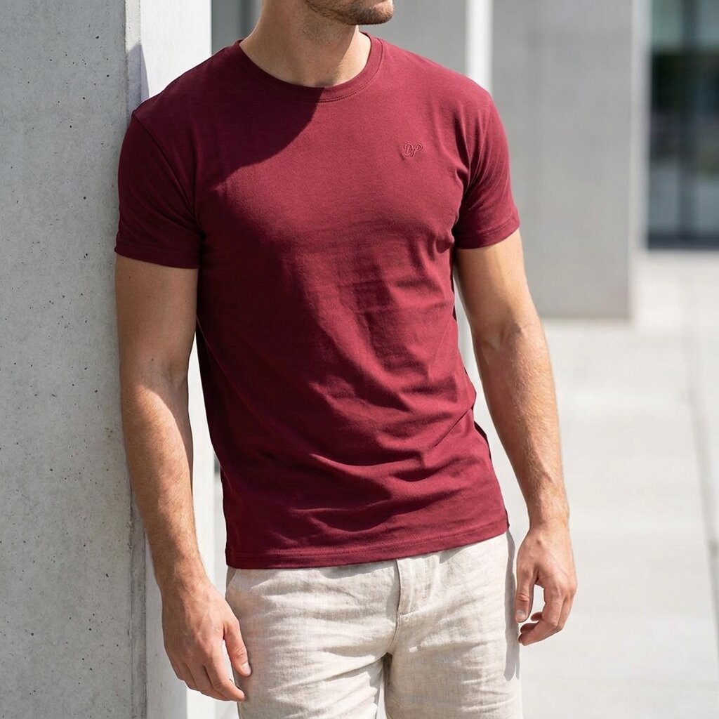 DEPART T-SHIRT HOMME BORDEAU 100% COTON SIMPLE