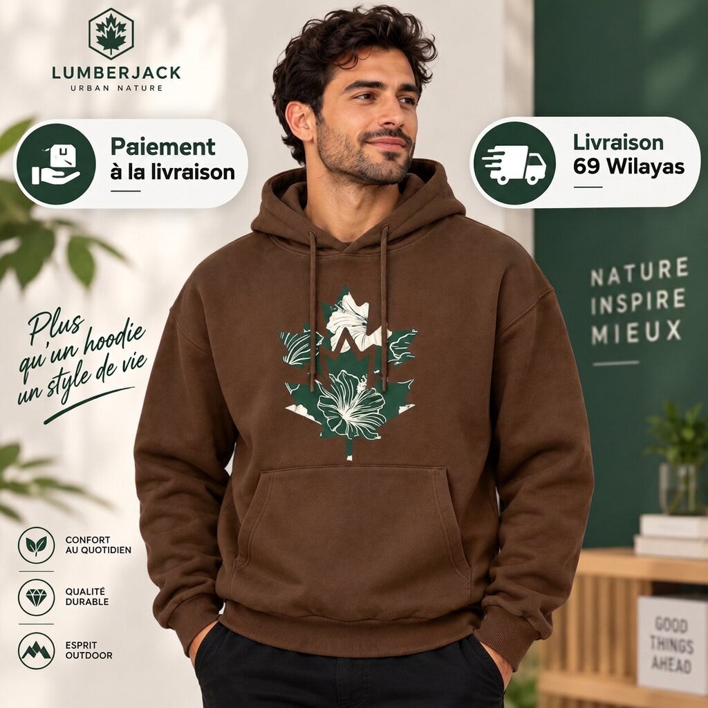 LUMBERJACK Hoodie — Marron
