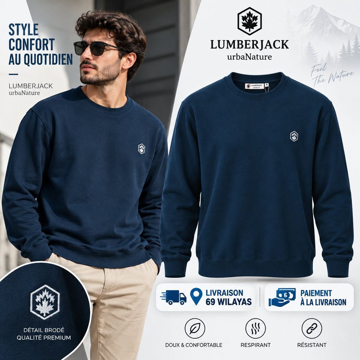 LUMBERJACK Sweat Shirt — Bleu-gris