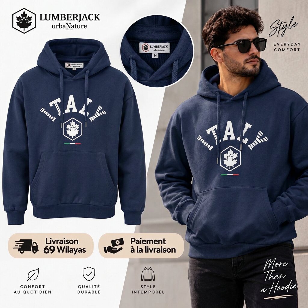LUMBERJACK Hoodie — Bleu marine