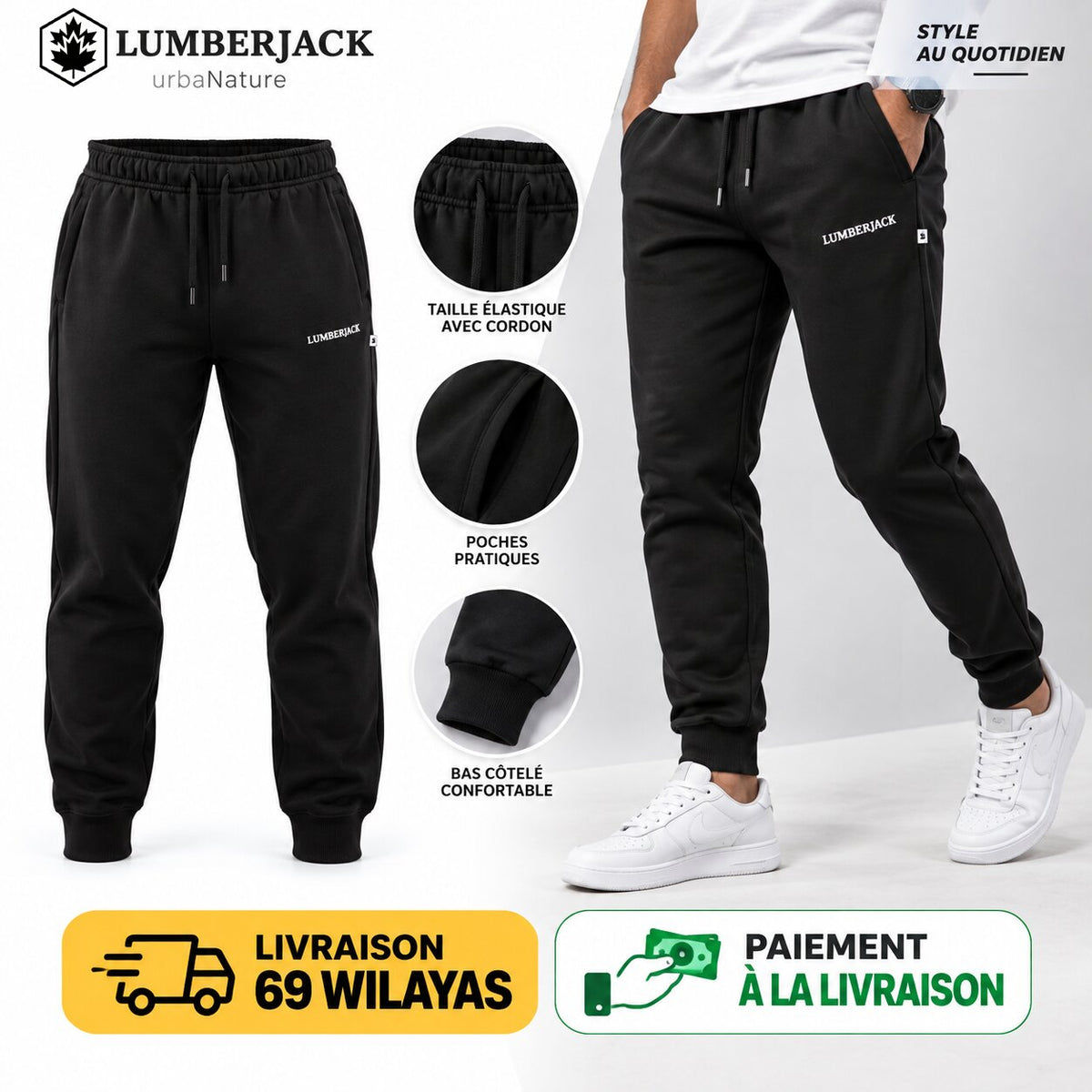 LUMBERJACK jog-Noir