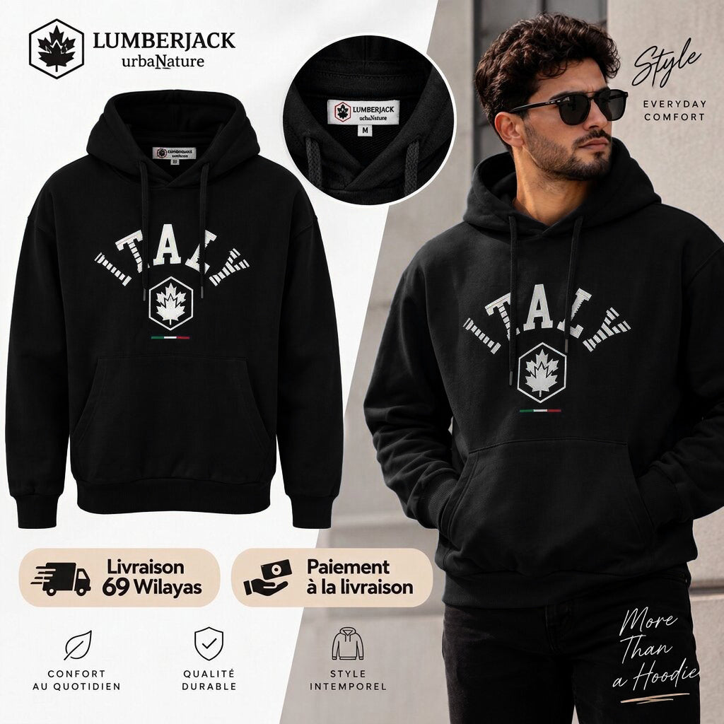 LUMBERJACK Hoodie — Noir